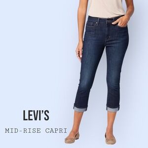LEVI'S Dark Wash Mid-Rise Capri,‎ Size 10